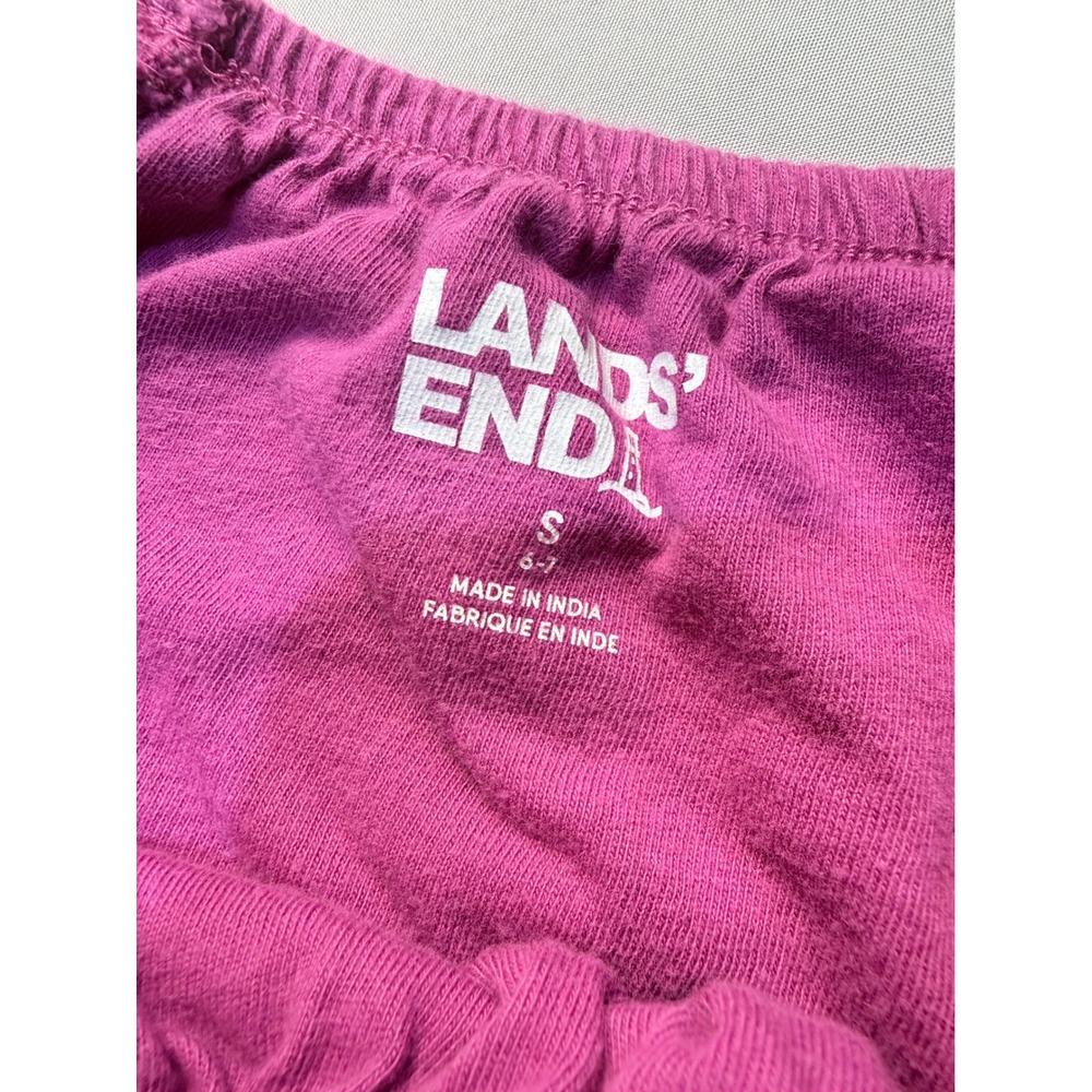 Lands' End Little Girls Short Sleeve Eyelet Knit Top Sunset Purple - Picture 2 of 5